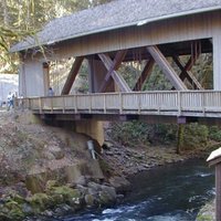 covered bridge at cedar creek grist mill