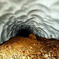 ICE CAVE IN EDITH CAVELL GLACIER