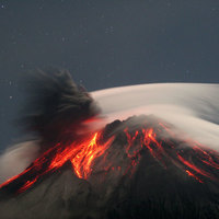 Tunguarahua volcano in South America.