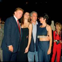 Donald Trump with human trafficker Maxwell and child sex trafficker Epstein