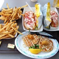 Lobster rolls, crab cakes, fries and beer  - more proof God loves us