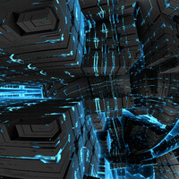 Wallpaper - Blue Fractal 7680x2160