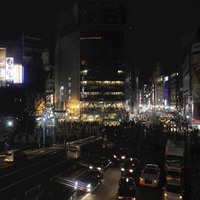 Advertising boards blacked out in Tokyo's Shibuya district on March 14, 2011