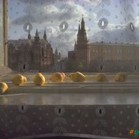 Pears in window, Moscow
