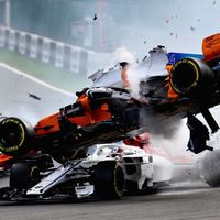 Fernando Alonso takes off, Belgian Grand Prix