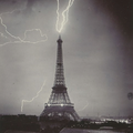 Eiffel tower struck by lightning, 1902