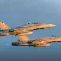 CF-18 Hornet Tandem Formation by Deon W