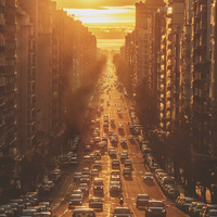 Sunset in the street by Federico Weyland