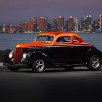 Classic Car on the San Diego Bay. by Creigh McIntyre