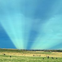 Anticrepuscular Rays Over Colorado 