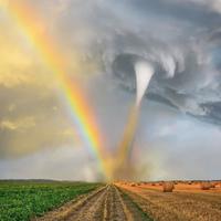 tornado meets rainbow