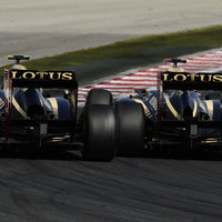 Hardcore Lotus on Lotus action, Hungarian Grand Prix, 2012.
