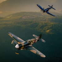 P-40 Warhawk and F4U Corsair by marius van dyk
