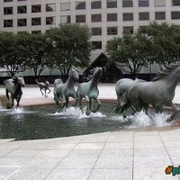 Fountain with horses