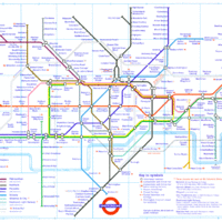 London, England full Tube train rail map