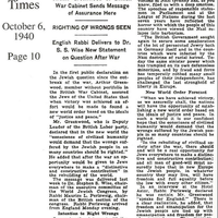 New York TImes Article 1940