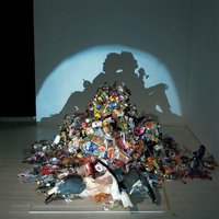 Trash silhouette by British artists Tim Noble and Sue Webs