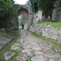 Anchient Roman road "Via Vlaudia", Saturnia, Touscany, Italy