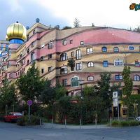 Forest Spiral Hundertwasser Building, Darmstadt, Germany  