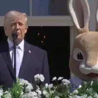 Easter bunny listens to trump threaten iran