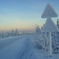 Winter road signs