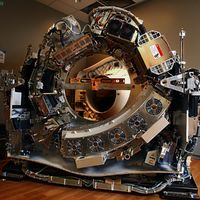 What does a CT scanner look like with its cover off?