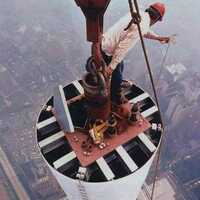WTC antenna being repaired, 1979