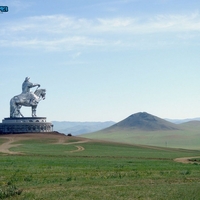 40 meter tall Genghis Khan statue on the Mongolian steppes