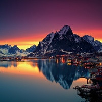 Sunset in Reine, Norway