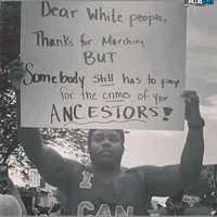 All white people? Or just the descendants of the ones who actually owned slaves?