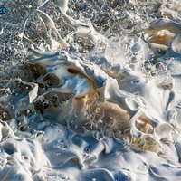 Sea foam frozen, photo using high shutter speed