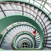 Spiral staircase in Antwerpen by Herbert A. Franke