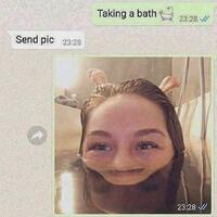 Taking a bath