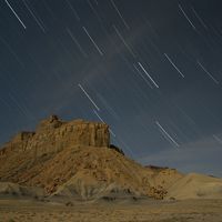 11 images (each exposure was 180 seconds) taken in the badlands in the Escalante