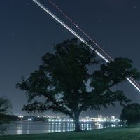 An airplane was flying overhead during the first of these six exposures