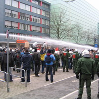 demonstration in kiel - german police strikes back