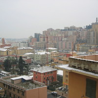 View from home with snow (very rare!), Genova, Italy