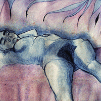 Blue nude, (pencils and wate color pencils on paper), mkcerusky, 1993