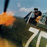 A Spitfire spitting fire
