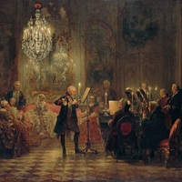 Adolph Menzel - Flötenkonzert Friedrichs des Großen in Sanssouci