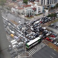 The definition of traffic gridlock