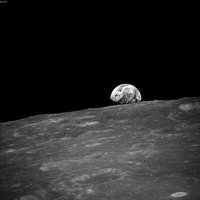 Earthrise as seen from the moon
