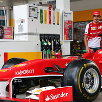 Fernando Alonso and his Ferrari