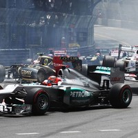 First corner chaos, Monaco GP, 2012