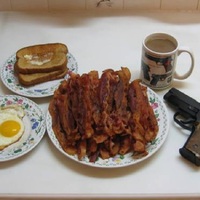 Typical American breakfast table