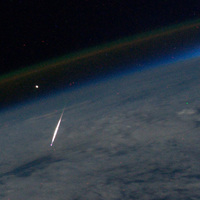 Astronaut Photographs Perseid Meteor — From ISS window