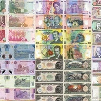 Colourful currencies of the world