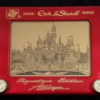 Sleeping Beauty's castle on an Etch-a-Sketch, amazing