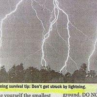 Lightning survival tip