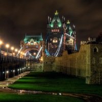 Tower Bridge, and the Wall of the Tower of London